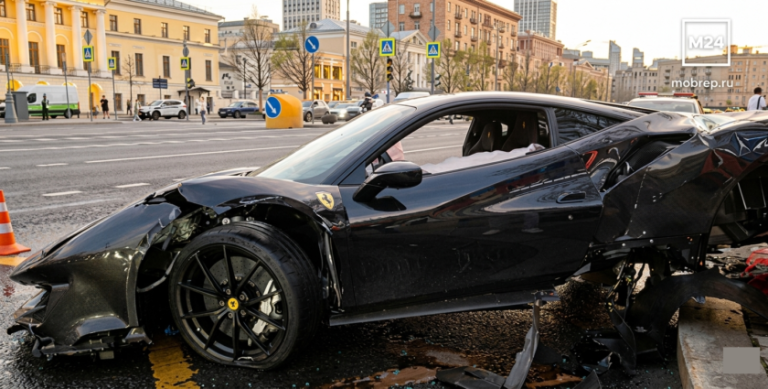Moscou: la Ferrari 488 Pista del rapper Navai distrutta in un incidente